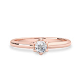 6-Claw Solitaire Ring, Natural Diamond