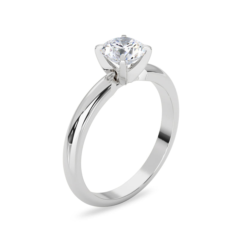 Solo Solitaire Engagement Ring, Round Brilliant With Peg Head