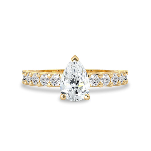 Brightest Nightfall Engagement Ring, Pear With Accent