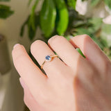 Anastasia’s Dream Halo Ring, Natural Sapphire & Diamond