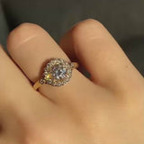 Diamond Daisy Engagement Ring, Round Brilliant With Halo