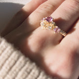 Rose Blossom Engagement Ring, Pink Sapphire & Natural Diamond