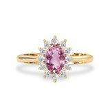 Stunning Belle Halo Ring, Pink Tourmaline & Diamonds