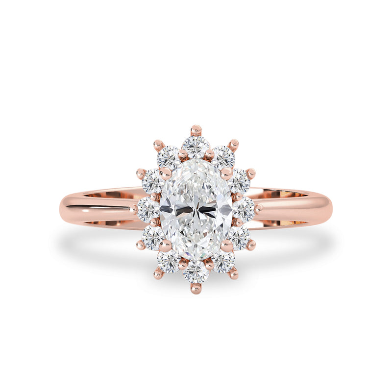Stunning Belle Halo Engagement Ring, Oval With Halo | Bellisa Jewellery