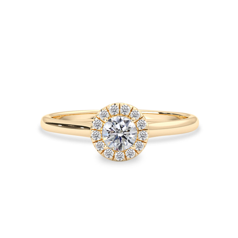 Anastasia’s Dream Pavé Halo Engagement Ring, Natural Blue Sapphire