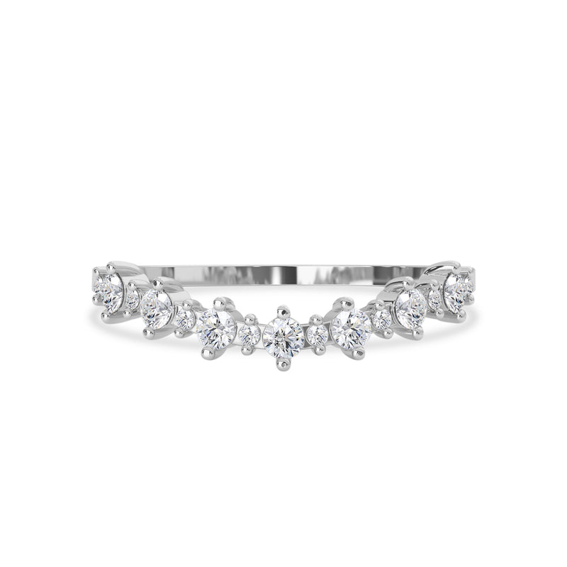 Twinkle Star Curved Half Eternity Ring, Round Brilliant
