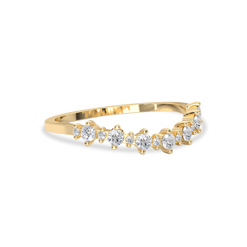 Twinkle Star Curved Half Eternity Ring, Round Brilliant