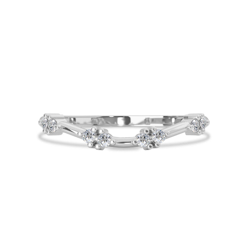 Curved Twin Floating Star Half Eternity Ring