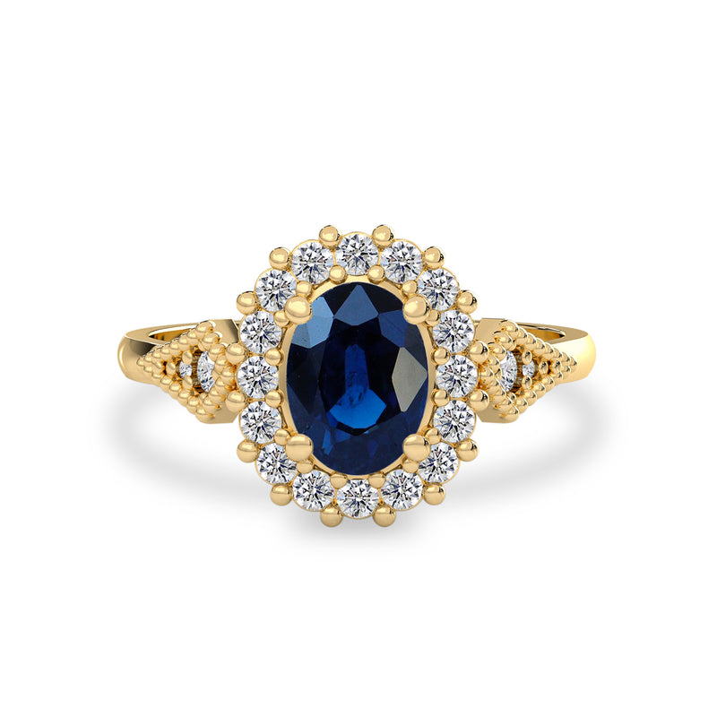 Vienna Diamond Star Sapphire Halo Engagement Ring