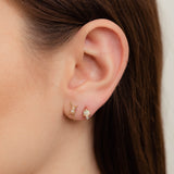 Star of Peace Stud Earrings, Natural Diamond