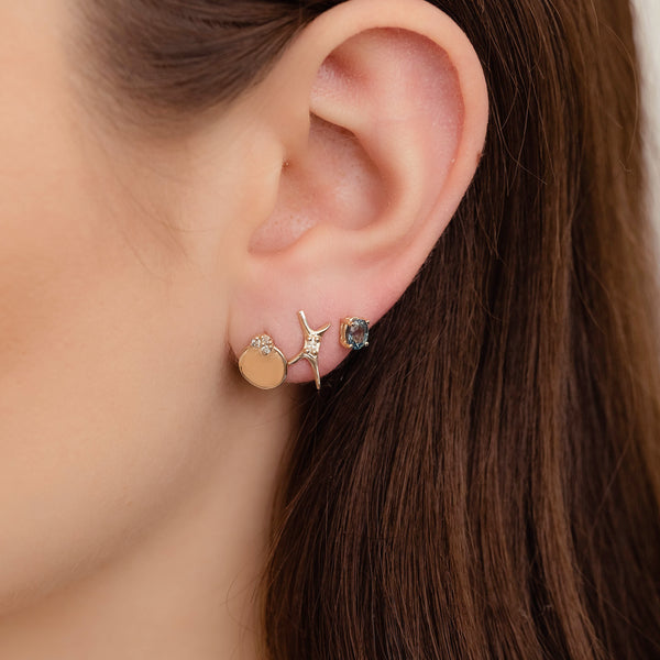Circle Of Life Stud Earrings, Natural Diamond