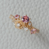 Rose Blossom Pink Sapphire & Natural Diamond Ring