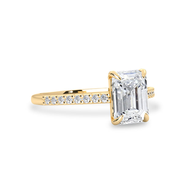 Vera Emerald Cut Engagement Ring, Moissanite/Lab Grown Diamond