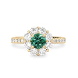 Natural Emerald Halo Engagement Ring