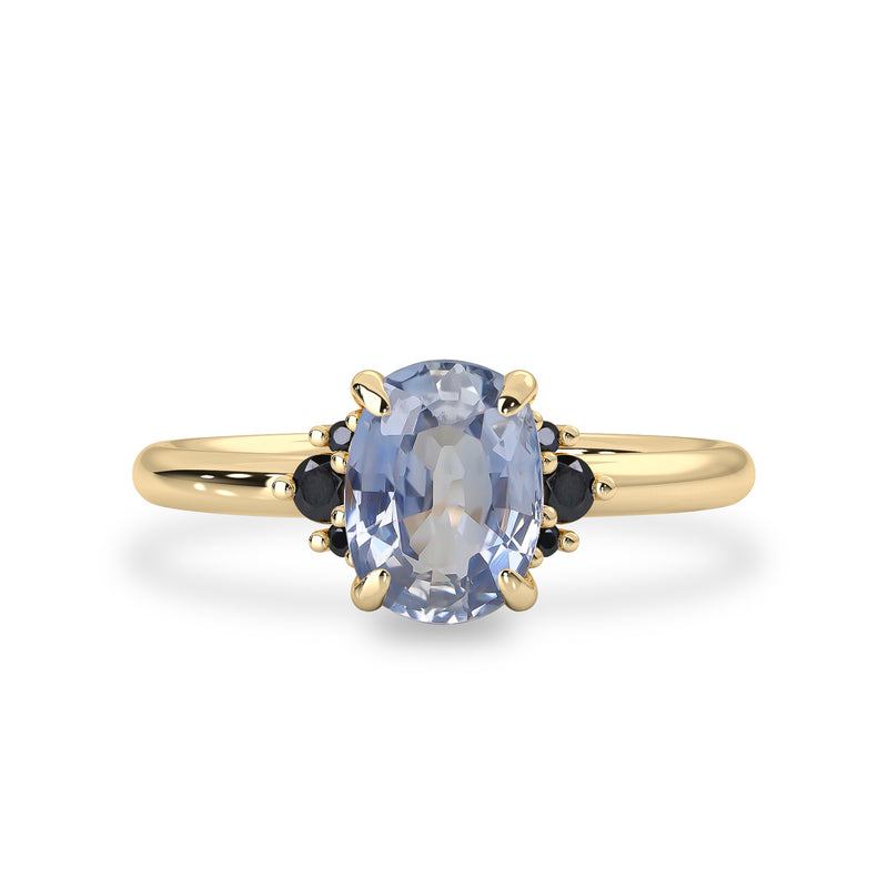 Oval cut Blue Sapphire Solitaire Engagement Ring