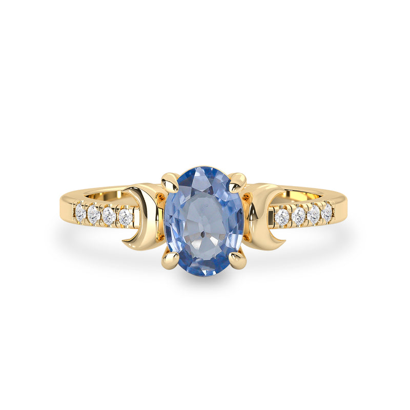 Nature inspired blue sapphire ring