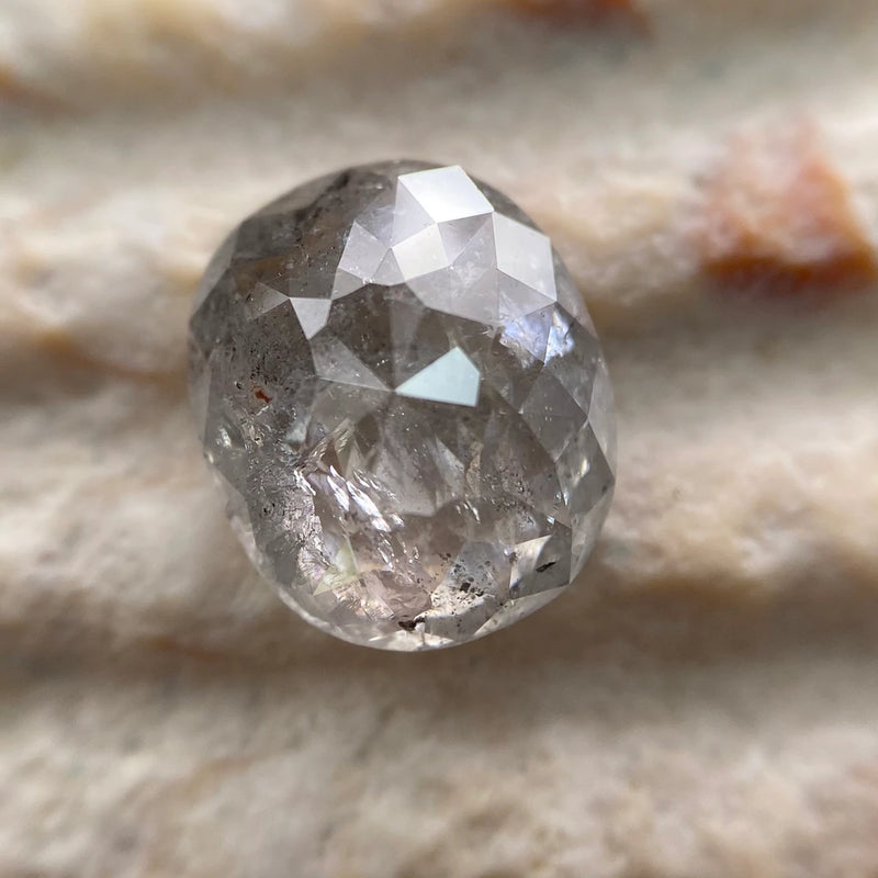 Salt and Pepper Diamond 1.67ct 8.93x7.54x3.00mm Cushion Rosecut IC30-144