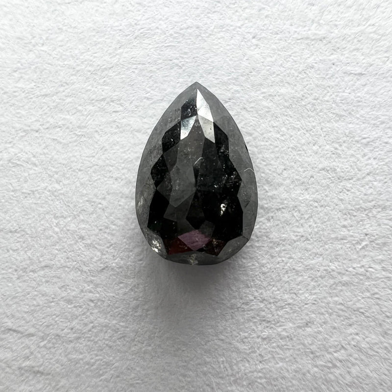 Salt and Pepper Diamond 1.37ct Pear Rosecut Double Cut 8.20x5.40x3.50mm SP1438