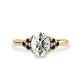 Oval Moissanite Solitaire Engagement Ring With Accent