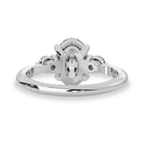 Olivia Three Stone Engagement Ring, Oval with Round Brilliant