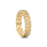 Starry Sky Curb Link Band Ring, Natural Diamonds
