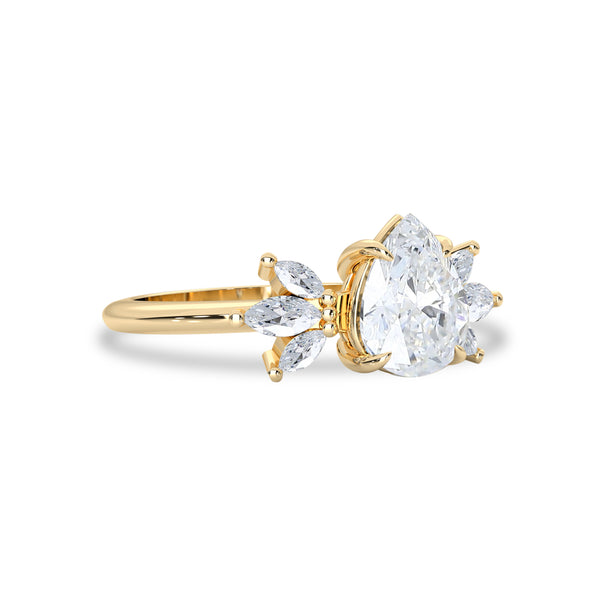 Wings of Love Engagement Ring, Pear Brilliant With Marquise
