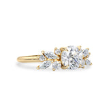 Round Anna's Dream Engagement Ring, Round Brilliant With Marquise