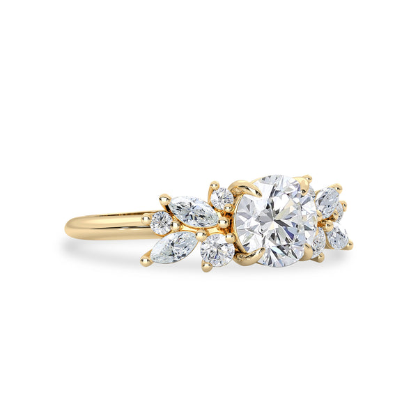 Round Anna's Dream Ring, Round Brilliant With Marquise