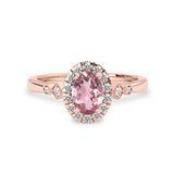 pink tourmaline halo engagement ring