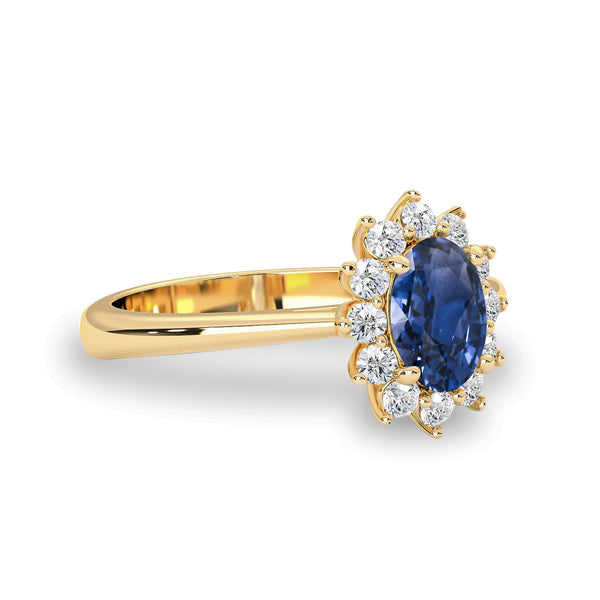 royal blue sapphire cluster halo rings