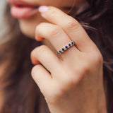 Sapphire Hemera Eternity Ring, Natural Sapphire & Diamond