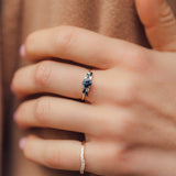 Anna's Dream Sapphire Cluster Engagement Ring, Natural Sapphire