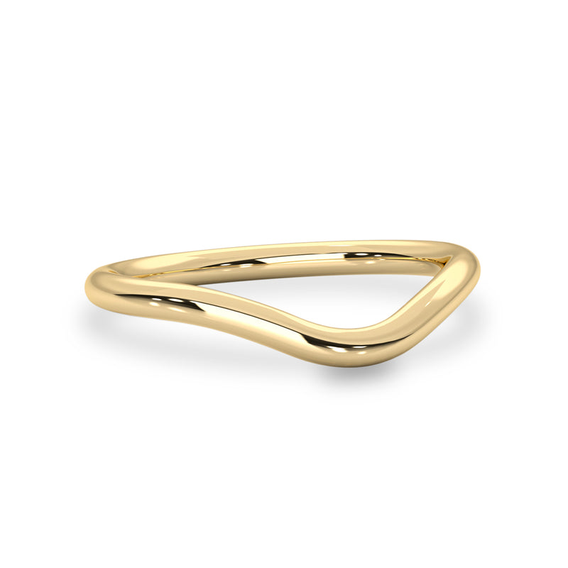 14k Solid Gold Curve Stackable Ring