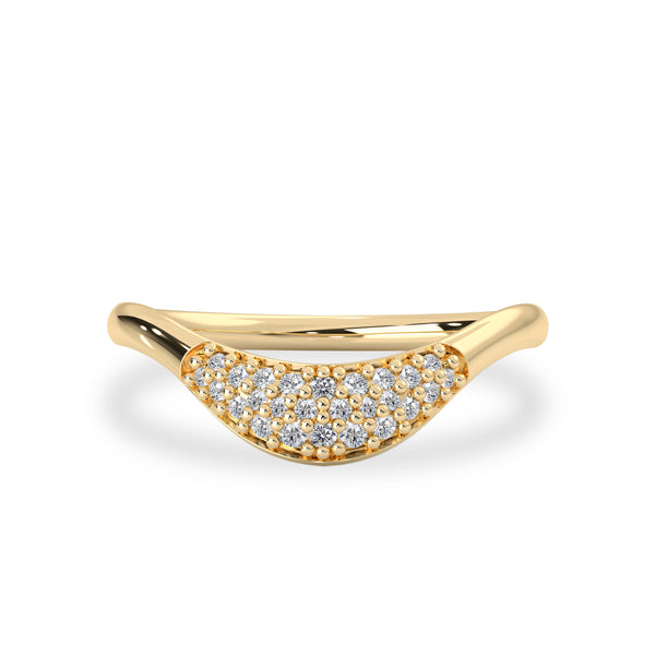 Diamond Lover Curved Stackable Ring, Pavé