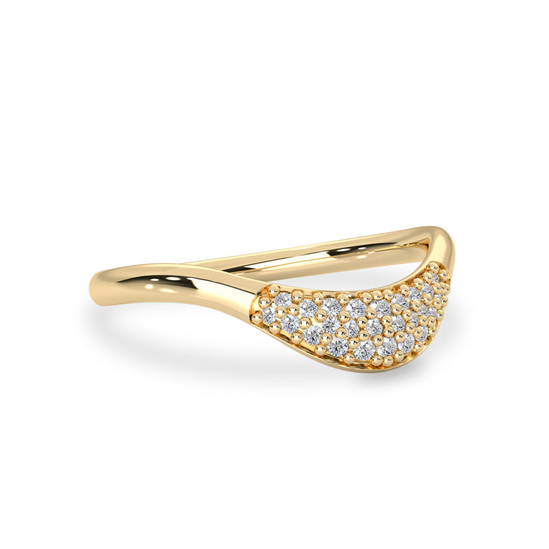 Diamond Lover Curved Stackable Ring, Pavé