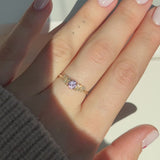 Anna's Dream Lavender Sapphire Cluster Engagement Ring, Natural Lavender Sapphire
