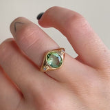 Mint Green Tourmaline Signet Ring