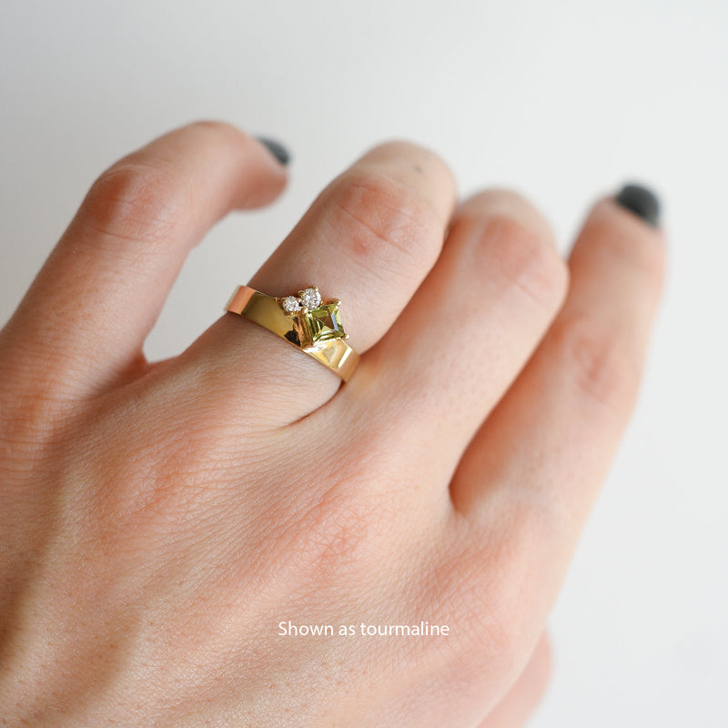 The Vibrant Soul Multiple Stone Engagement Ring, Princess Cut Diamond