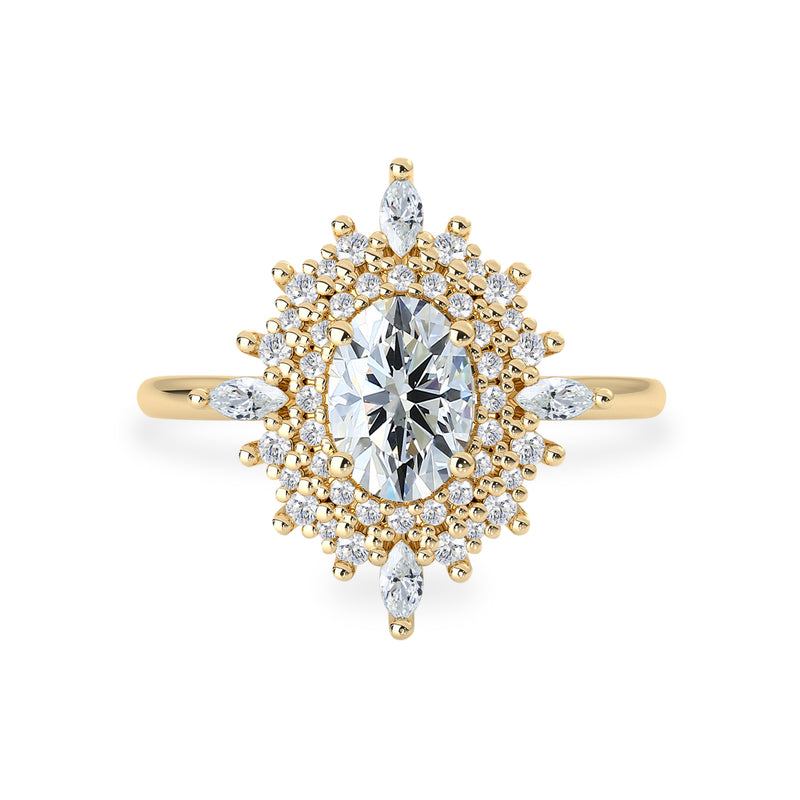 moissanite oval double halo ring