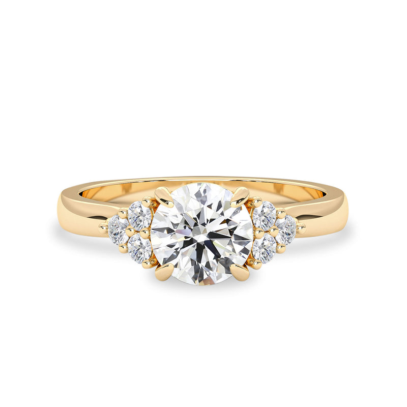 The Gracious Dream Engagement Ring, 1ct Round Brilliant With Accent
