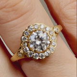 Daisy Engagement Ring, Round Brilliant With Halo