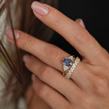 cluster sapphire engagement ring