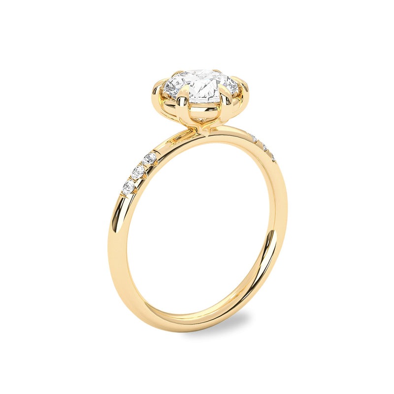 Eternal Dream Solitaire Engagement Ring, Round Brilliant With Pavé