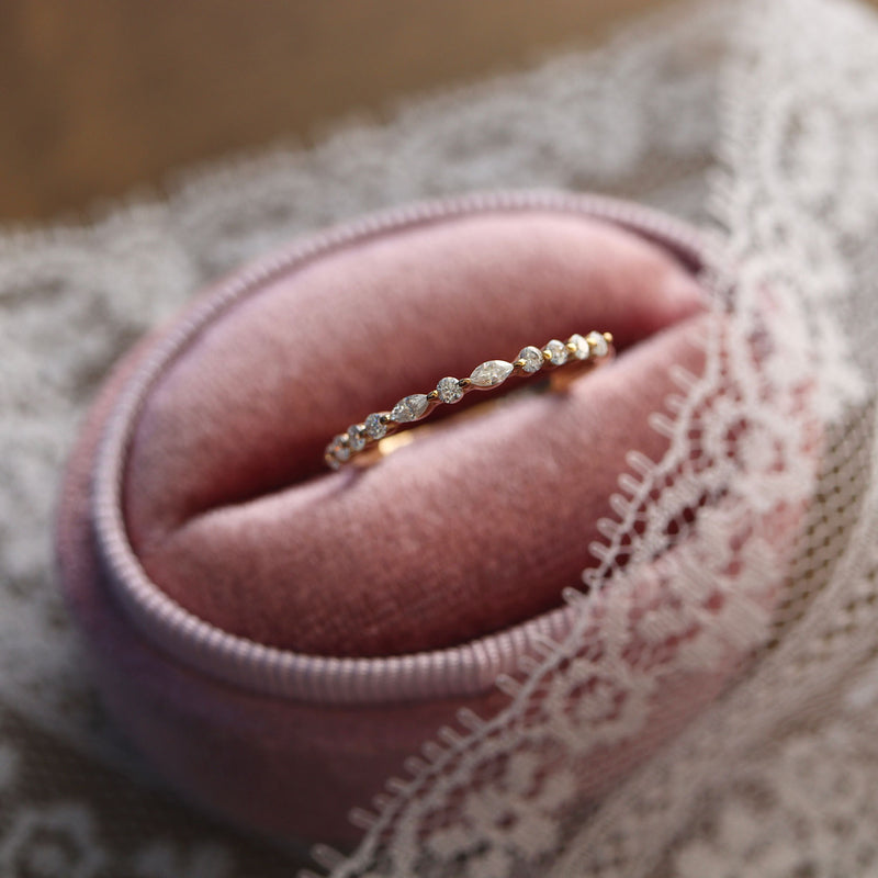Bellisa Signature Curved Marquise Round Half Eternity Ring