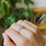 Ocean Glamour Aquamarine Three Stone Engagement Ring