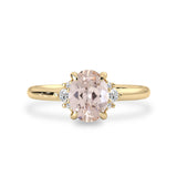 Rosy Camellia Ring, Natural Morganite & Diamond