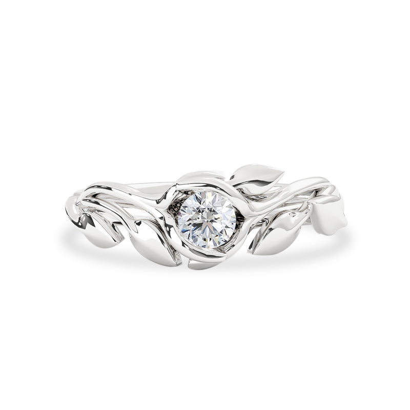 Secret Garden Solitaire Diamond Ring, Round Brilliant