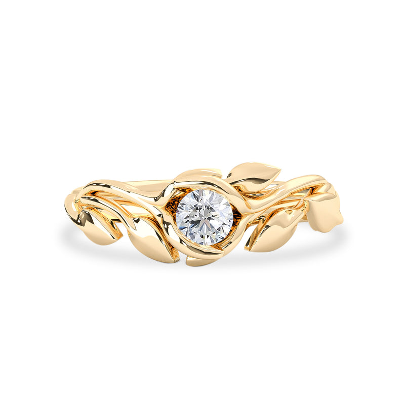 Secret Garden Solitaire Diamond Ring, Round Brilliant