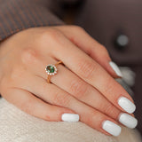 Stunning Belle Halo Engagement Ring, Tourmaline & Diamonds