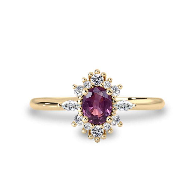 pink sapphire halo engagement ring